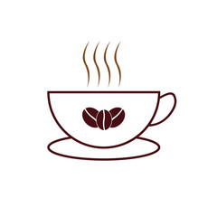 coffee bean cup logo vector