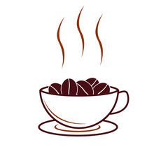 coffee bean cup logo vector