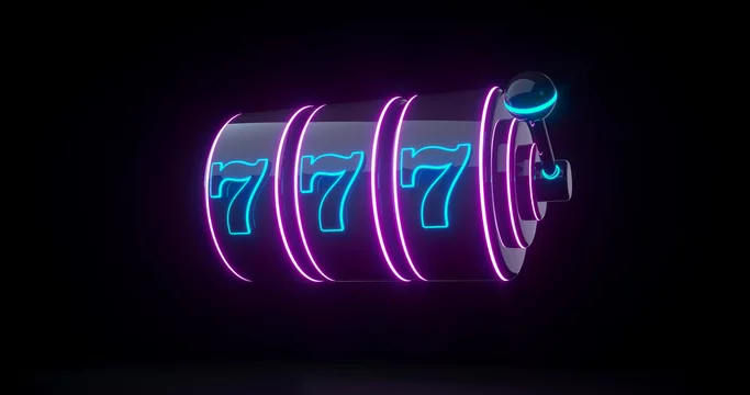 Ilustrace „Futuristic Slot Machine Concept With Purple And Blue Neon Lights  Isolated On The Black Background - 3D Illustration“ ze služby Stock | Adobe  Stock