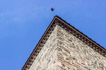 Bottom shoot of old masonry building structure from ottoman period