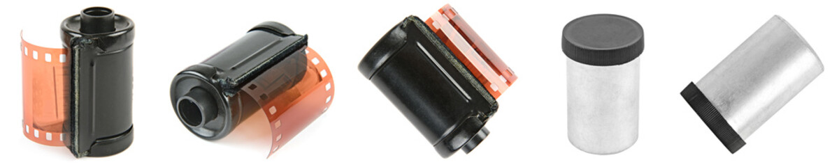 Photographic film in boxes in different angles