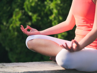 Woman Doing Yoga in the Park