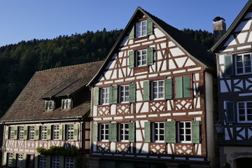 Bavarian town of Schiltach with half timbered houses