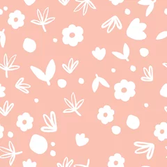 Foto op Aluminium spring doodle flower seamless pattern perfect for kids pattern, baby clothes, baby blanket, baby dress, fabric and textile pattern © byherline