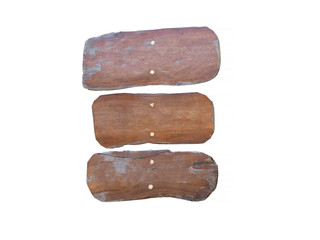 Wooden signboards. copy space. isolated on white.