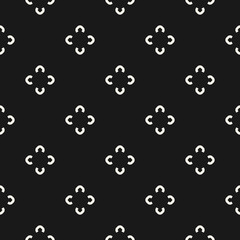 Simple floral pattern. Vector minimalist seamless texture with flower shapes