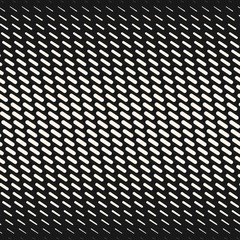 Vector geometric halftone diagonal stripes seamless pattern. Black and white