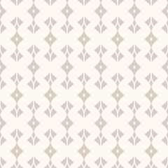 Vector seamless pattern with curved shapes, rhombuses, feathers. Pastel color