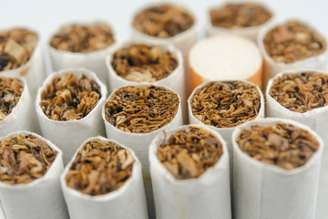 Close up cigarettes background .
