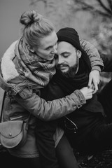 Autumn travel time for lovely cople