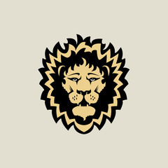 Aggresive strong lion head vector illustration simbol