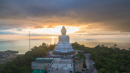 aerial view Phuket Big Buddha is one of the island most important and revered landmarks on Phuket island. © Narong Niemhom