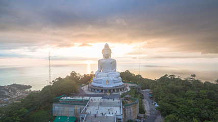 aerial view Phuket Big Buddha is one of the island most important and revered landmarks on Phuket island. © Narong Niemhom