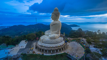aerial view Phuket Big Buddha is one of the island most important and revered landmarks on Phuket island. © Narong Niemhom