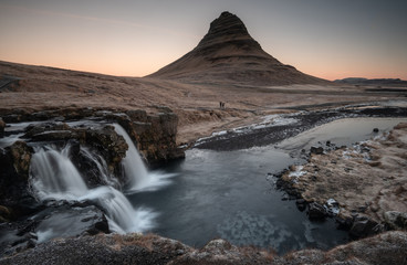 Fototapeta na wymiar kirkjufell waterfall in Snæfellsnes peninsula