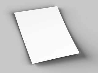 Empty paper sheet in A4 format - 3d illustration