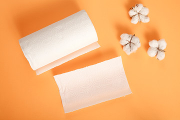 towel paper over yellow background