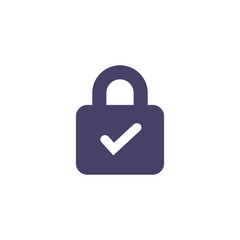 Lock icon. Black vector icon of lock on white background. Vector illustration, EPS10.