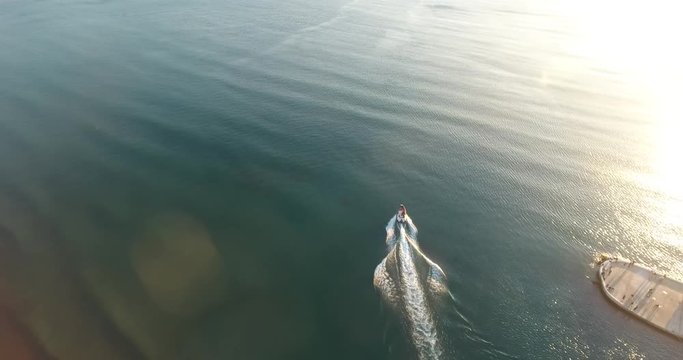 A Small Boat Leaving from Harbor, Akyaka Turkey
