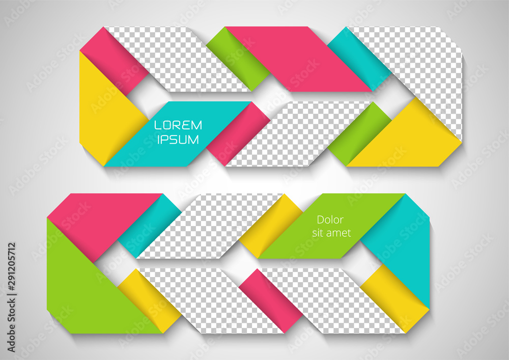 Wall mural template for photo collage in modern style. frames for clipping masks are in the vector file. templa
