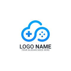 Cloud gaming logo design. Editable modern logo design