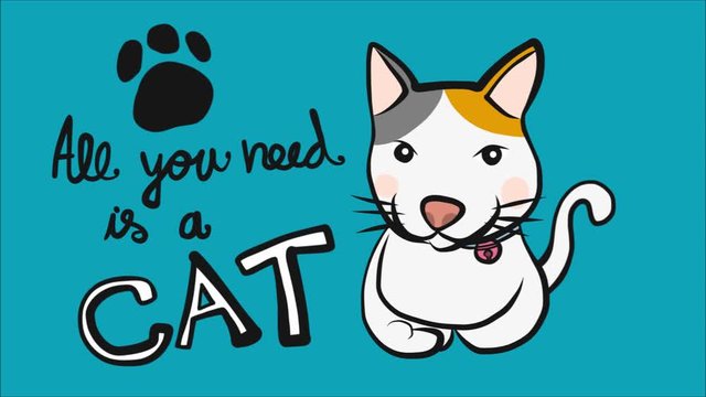 All you need is a cat cartoon illustration