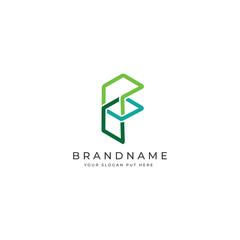 Line art F Letter logo/identity design template