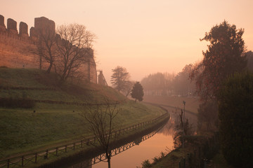 Cittadella city walls and river