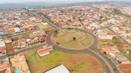 Aerial image during the day of Altinopolis city, Sao Paulo / Brazil