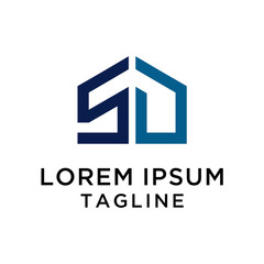 initial letter logo SD Home, logo template