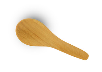 Empty Wood spoon on white background