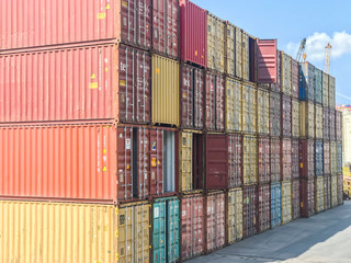 Containers in port used for maritime transport