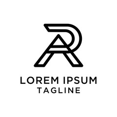 initial letter logo RA, AR, logo template