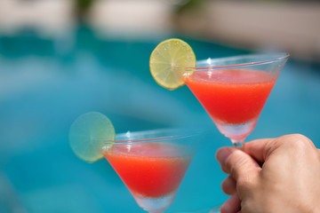 two cocktails on the beach