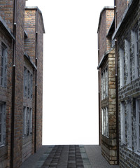 3D Rendered Street of London on White Background - 3D Illustration