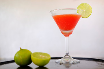 cocktail with lemon and lime