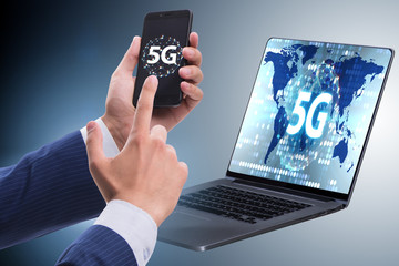 5G mobile technology concept - high internet speed