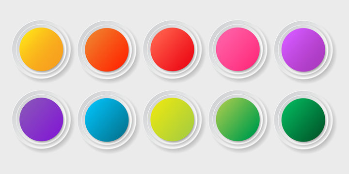 Cricle Creative Color Gradients Elements Template With Shadow