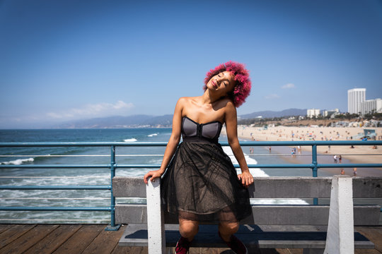 Black Woman Dancer Curly Afro Portrait