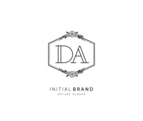 D A DA Beauty vector initial logo, handwriting logo of initial signature, wedding, fashion, jewerly, boutique, floral and botanical with creative template for any company or business.