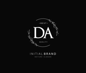 D A DA Beauty vector initial logo, handwriting logo of initial signature, wedding, fashion, jewerly, boutique, floral and botanical with creative template for any company or business.