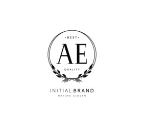 A E AE Beauty vector initial logo, handwriting logo of initial signature, wedding, fashion, jewerly, boutique, floral and botanical with creative template for any company or business.