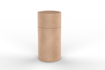 Blank Kraft Paper Push Up Tube Packaging For Branding. 3d render illustration.