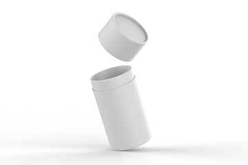 Blank Kraft Paper Push Up Tube Packaging For Branding. 3d render illustration.