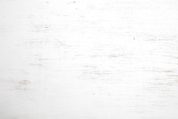 Vintage white wood background - Old weathered wooden texture painted in white color.