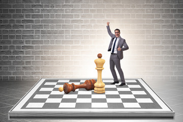 Strategy and tactics concept with businessman