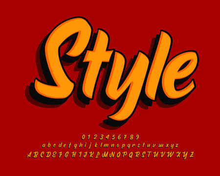 Stylish acript font and number