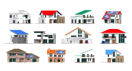 Various house sets by 3d rendering