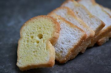 Closeup view of the butter crispy breads