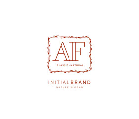 A F AF Beauty vector initial logo, handwriting logo of initial signature, wedding, fashion, jewerly, boutique, floral and botanical with creative template for any company or business.
